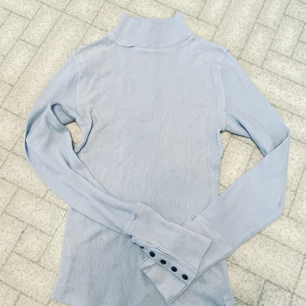 We the Free (Free People) Light Blue mock neck thermal